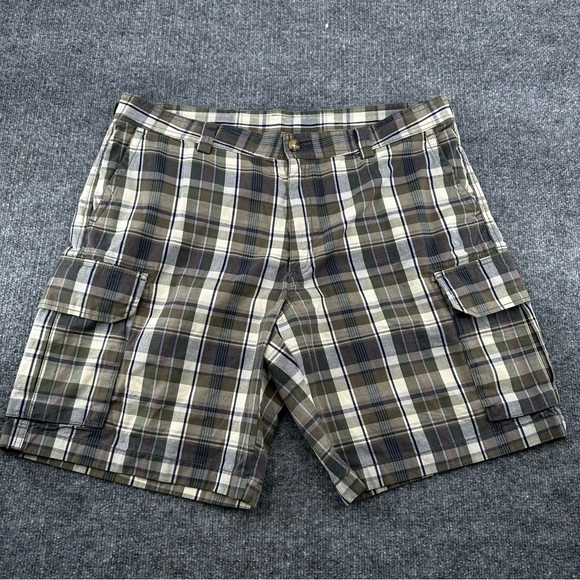 L.L. Bean Other - LL‎ Bean Shorts Mens 40 Plaid 9" Cargo Y2K Outdoor Casual Beach Green Blue Beige